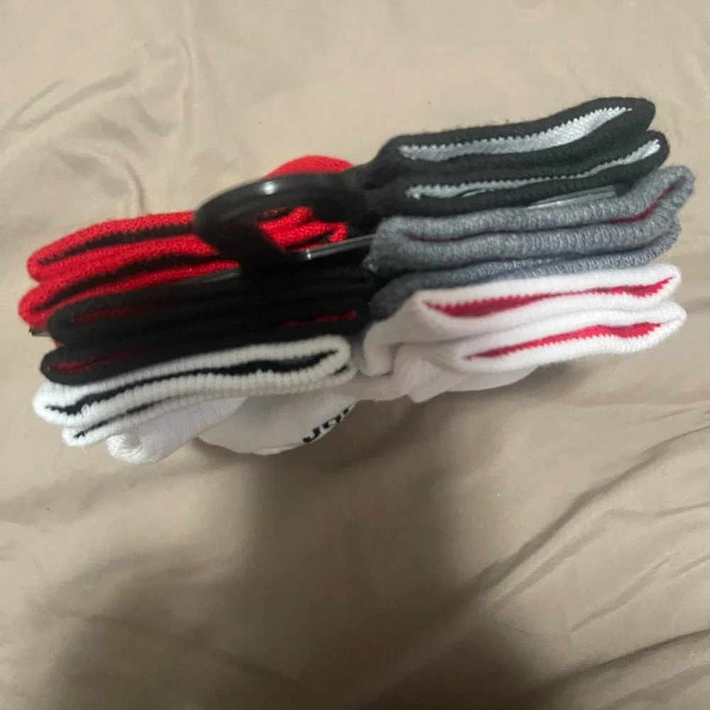 New 6 Pairs Of Jordan Kids Ankle Socks Fit Shoes Size 3-5 Youth